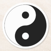 Yin und Yang Runder Pappuntersetzer (Vorderseite)