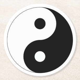Yin und Yang Runder Pappuntersetzer
