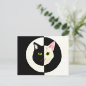 Yin und Yang Schwarz-Weiß Katzen müssen malen Postkarte (Stehend Vorderseite)