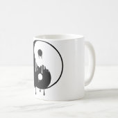Yin und Yang Schwarz-weißer Paint Melting Drops Br Kaffeetasse (VorderseiteRechts)