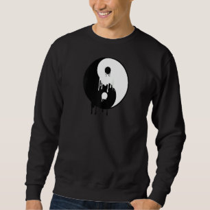 Yin und Yang Schwarz-weißer Paint Melting Drops Br Sweatshirt