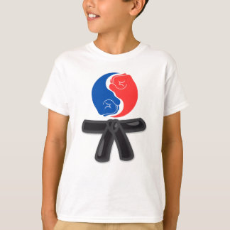 Yin und Yang, schwarzer Gürtel wushu T-Shirt