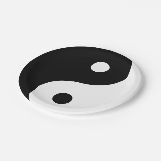 Yin und Yang Sides Pappteller (Schrägansicht)