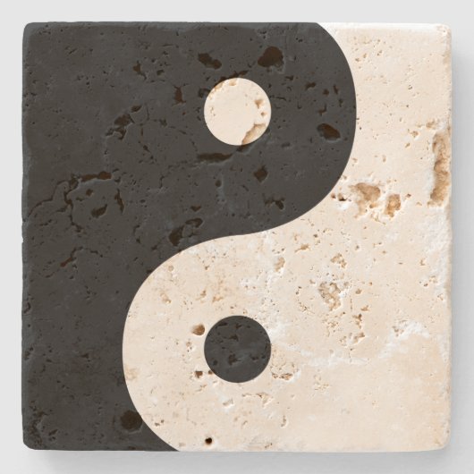 Yin und Yang Sides Steinuntersetzer (Vorderseite)