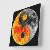 Yin und Yang, Sun und Mond Quadratische Wanduhr (Winkel)