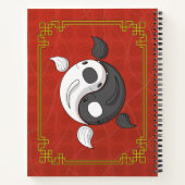 Yin und Yang the Koi Spiral Notebook Notizblock (Rückseite)