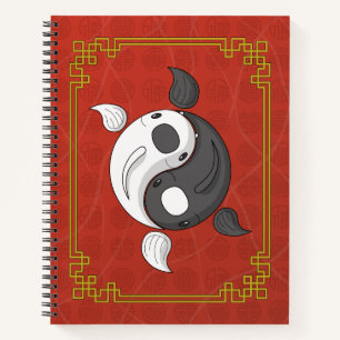 Yin und Yang the Koi Spiral Notebook Notizblock