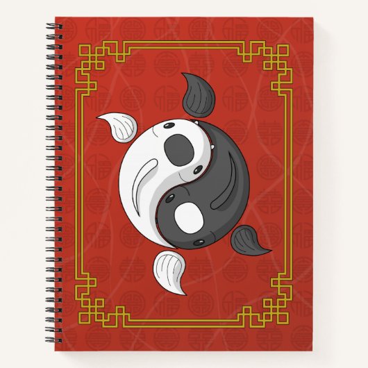 Yin und Yang the Koi Spiral Notebook Notizblock (Vorderseite)