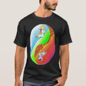 Yin und Yang Unicorn Death Metal Rainbow T-Shirt (Vorderseite)