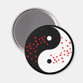 Yin und Yang unterschreiben mit den Herzen des Val Magnet (Vorderseite/Rückseite)