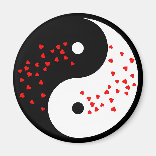 Yin und Yang unterschreiben mit den Herzen des Val Magnet (Vorne)