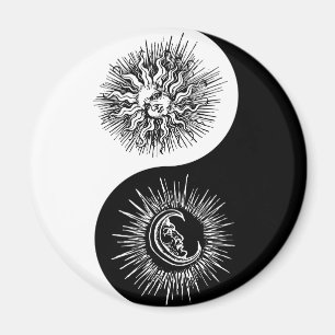 Yin und Yang unterzeichnen - Sun gegen Mond Magnet