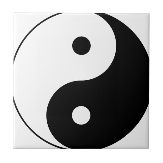 Yin und Yang (Yin-Yang, Yin Yang, 陰 陽). Fliese (Vorderseite)