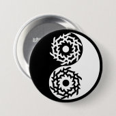 Yin und Yang-Zeichen in Schwarzweiß Button (Vorne & Hinten)