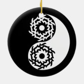 Yin und Yang-Zeichen in Schwarzweiß Keramikornament (Hinten)
