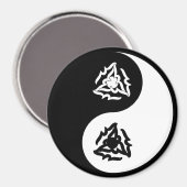 Yin und Yang-Zeichen in Schwarzweiß Magnet (Vorderseite/Rückseite)