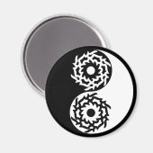 Yin und Yang-Zeichen in Schwarzweiß Magnet (Vorderseite/Rückseite)