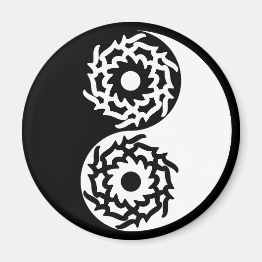 Yin und Yang-Zeichen in Schwarzweiß Magnet (Vorne)