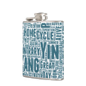 Yin Yan Nuage de Mots Text Interconnection Flachmann (Links)
