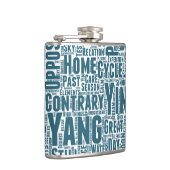 Yin Yan Nuage de Mots Text Interconnection Flachmann (Rechts)