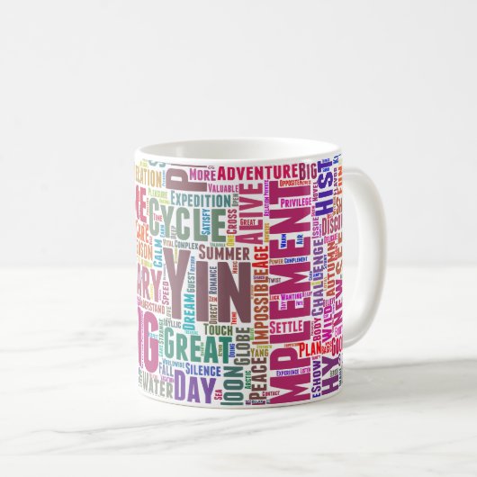 Yin Yan Nuage de Mots Text Interconnection Kaffeetasse (VorderseiteRechts)