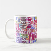 Yin Yan Nuage de Mots Text Interconnection Kaffeetasse (Links)