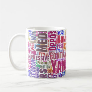 Yin Yan Nuage de Mots Text Interconnection Kaffeetasse