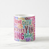 Yin Yan Nuage de Mots Text Interconnection Kaffeetasse (Mittel)
