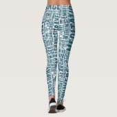 Yin Yan Nuage de Mots Text Interconnection Leggings (Rückseite)
