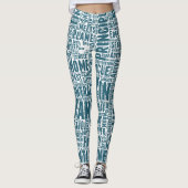 Yin Yan Nuage de Mots Text Interconnection Leggings (Vorderseite)