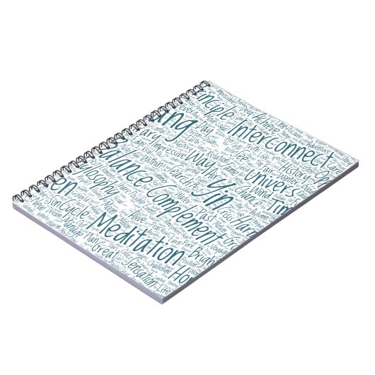 Yin Yan Nuage de Mots Text Interconnection Notizblock (Linke Seite)