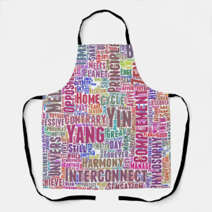 Yin Yan Nuage de Mots Text Interconnection Schürze