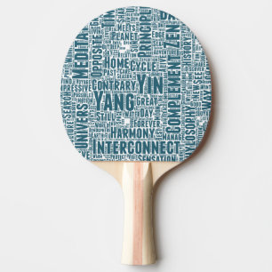 Yin Yan Nuage de Mots Text Interconnection Tischtennis Schläger