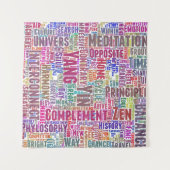 Yin Yan Nuage de Mots Text Interconnection Wandteppich (Vorderseite (Horizontal))