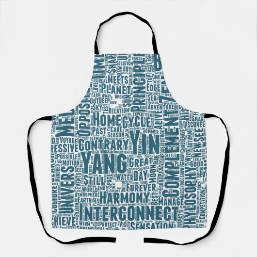 Yin Yan Nuage de Mots Texte Motif Interconnexion Schürze (Vorderseite)
