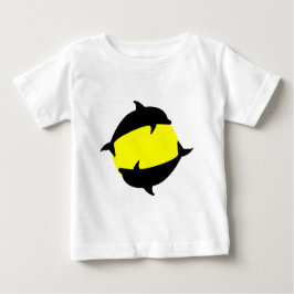 Yin Yand niedliche Delfine auf der Sonne Baby T-shirt
