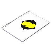 Yin Yand niedliche Delfine auf der Sonne Notizblock (Linke Seite)