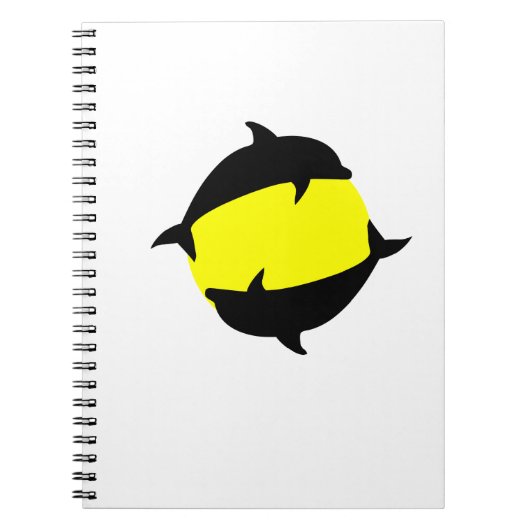 Yin Yand niedliche Delfine auf der Sonne Notizblock (Vorderseite)