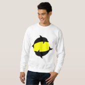 Yin Yand niedliche Delfine auf der Sonne Sweatshirt (Vorne ganz)