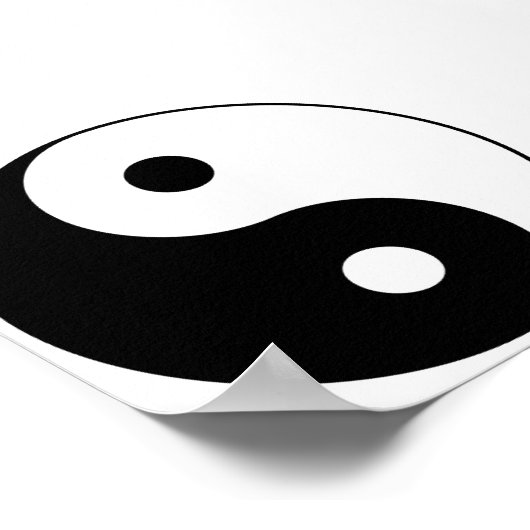 Yin_Yang2 Schwarz und Weiß Poster (Ecke)