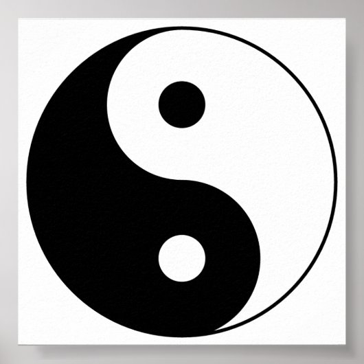 Yin_Yang2 Schwarz und Weiß Poster (Vorne)