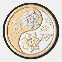 Yin Yang 1 Runder Aufkleber