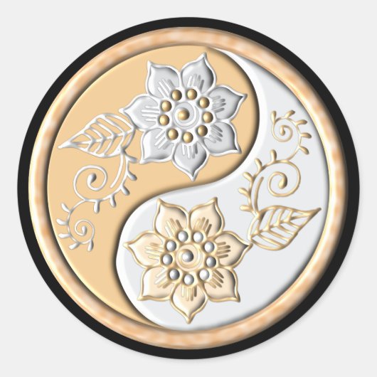 Yin Yang 1 Runder Aufkleber (Vorderseite)