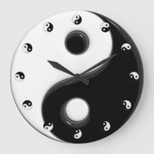 Yin Yang #1B Große Wanduhr