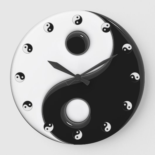 Yin Yang #1B Große Wanduhr (Vorderseite)