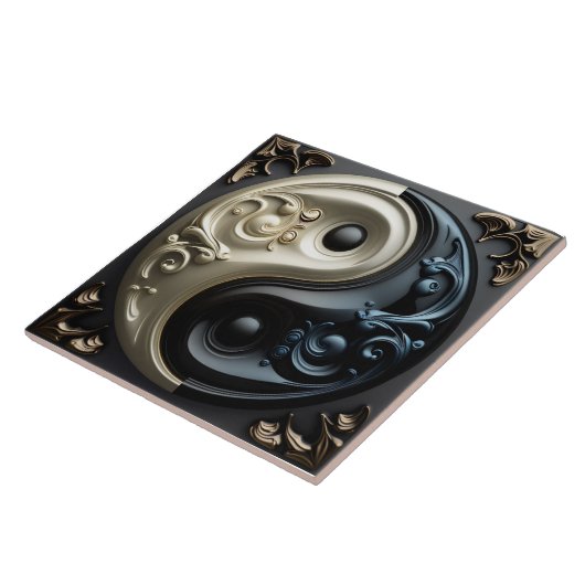 Yin Yang 3D Effect Keramik Tile Fliese (Seite)
