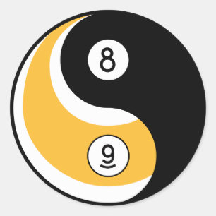 Yin Yang 8 Ball-Symbol Ball-9 - Billard-Spiel Runder Aufkleber