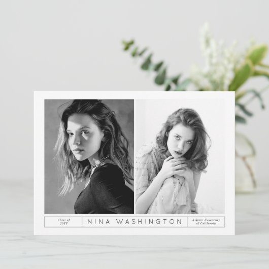 Yin & Yang Abschluss Einladung (Stehend Vorderseite)