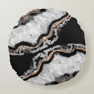 Yin Yang Agate Glitzer Glam #8 #gem Rundes Kissen