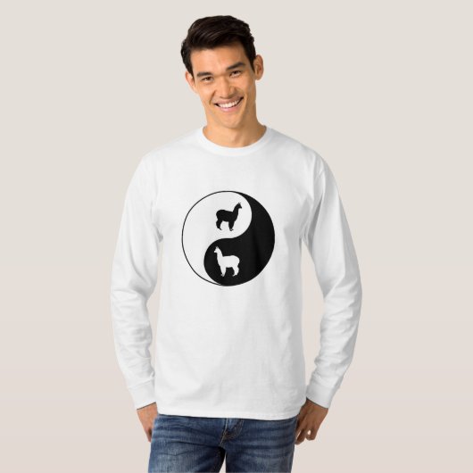 Yin Yang Alpaka-Kunst T-Shirt (Vorne ganz)